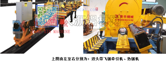 東辛機(jī)械生產(chǎn)的雙頭帶飛鋸牽引機(jī)、熱鋸機(jī)