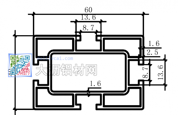 槽是12mm的60*40mm的流水線鋁材