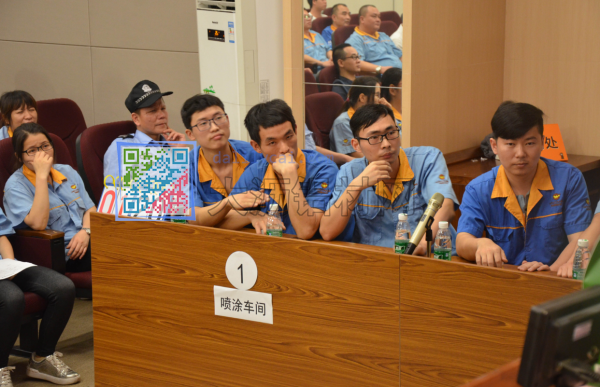華昌鋁廠五一安全知識競賽噴涂隊正在答題