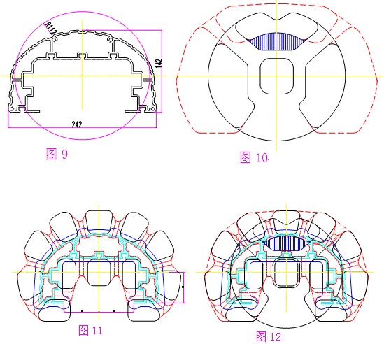 工業(yè)鋁型材結(jié)構(gòu)立柱截面圖及模具設(shè)計方案